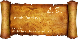 Lerch Dorina névjegykártya